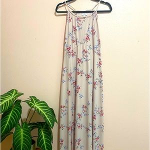 Candie’s pink floral maxi halter dress. XL